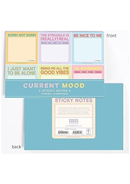 Knock Güncel Ruh Hali Yapışkan Paket Seti, 6 Yapışkan Not Defteri Seti, 6 x 6 cm ve Her Biri 40 Yaprak fiyatları