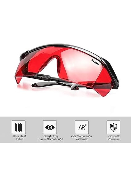 KBL1R Kırmızı Çizgi Lazer Izleme ve Epilasyon Gözlüğü, Kırmızı/siyah fiyatları