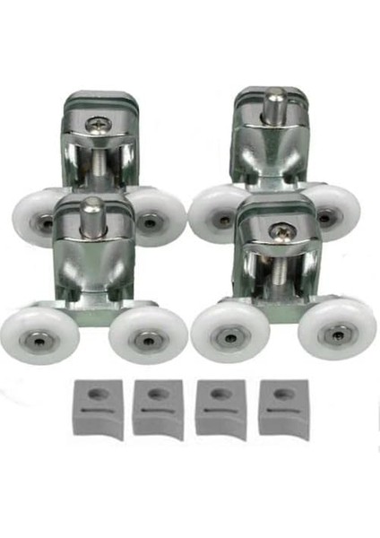 Metal Gövdeli Duşakabin Tekerlek Takımı 2 Alt 2 Üst Teker Rulmanı 24 mm
