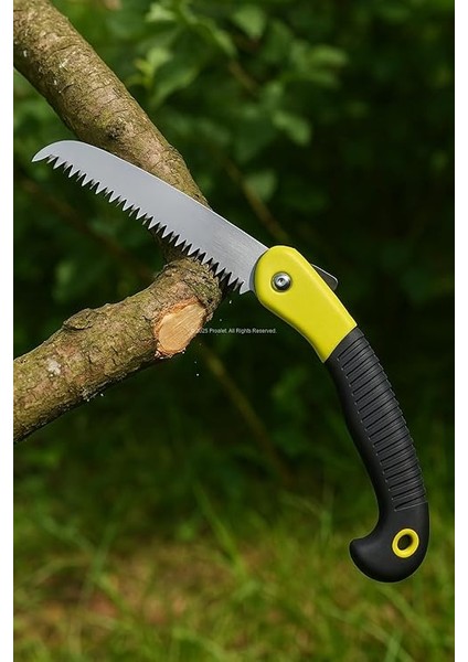 Katlanır Budama Testeresi, 18 cm Paslanmaz Çelik Bıçak, 23 cm Kaymaz Ergonomik Sap, Güvenlik Kilitli, Ağaç Dalı Kesim ve Bahçe Kullanımı Için Pratik El Testeresi indirimleri