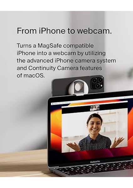 Mac Dizüstü Bilgisayarlar Için Magsafe iPhone Tutucu; Kamera Aktarma Fonksiyonlarının Kullanımı Için Kolay Manyetik Sabitleme, iPhone 16, Plus, Pro, Pro Max, 15/14/13/12 ile Uyumlu, Beyaz fırsatları
