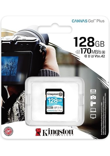 Canvas Go! Plus 128GB Sd Hafıza Kartı SDG3/128GB,UHS-I U3 V30 170MB/S / 90MB/S Okuma Yazma Dlsr, 4K Video Kaydı Uyumlu modelleri
