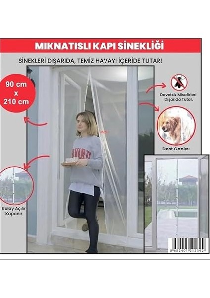 Luas Mıknatıslı Kapı Sinekliği, Sinek Böcek Tutucu, Beyaz Tül Sineklik, Sivrisinek Ağı, Balkon Kapısı, Sürgülü Kapı, Teras Kapısı Için Mıknatıslı Perde 90 cm fırsatları