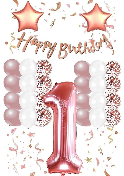 Yaş Set Rose Gold Konsept Doğum Günü Seti