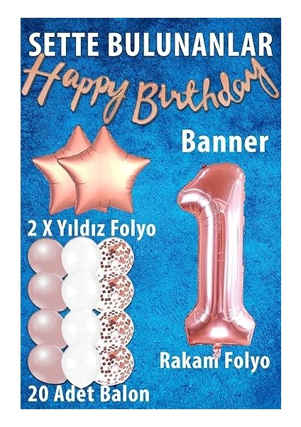 Yaş Set Rose Gold Konsept Doğum Günü Seti modelleri