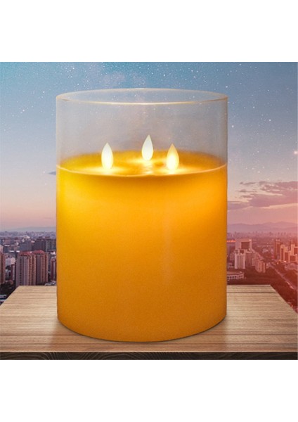 6 &#39 &#39 x 6&#39 &#39 Ekstra Büyük Alevsiz Mumlar 3 Fitil Cam Büyük Mumlar Ev Partisi Dekoru Için Uzaktan Kumanda ile (Yurt Dışından) fiyatları