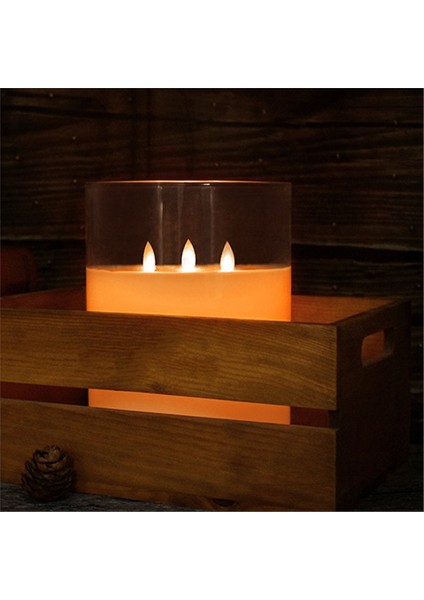 6 &#39 &#39 x 6&#39 &#39 Ekstra Büyük Alevsiz Mumlar 3 Fitil Cam Büyük Mumlar Ev Partisi Dekoru Için Uzaktan Kumanda ile (Yurt Dışından) modelleri