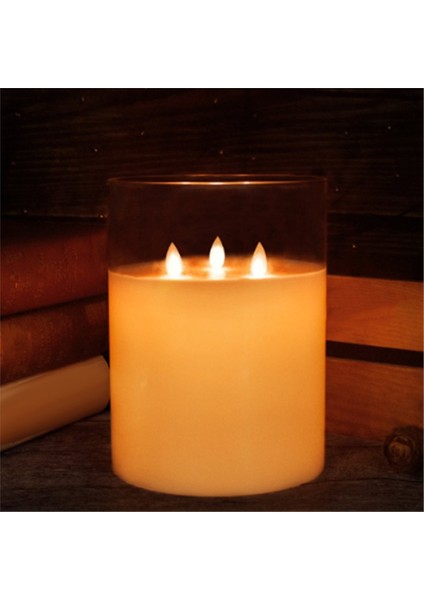 6 &#39 &#39 x 6&#39 &#39 Ekstra Büyük Alevsiz Mumlar 3 Fitil Cam Büyük Mumlar Ev Partisi Dekoru Için Uzaktan Kumanda ile (Yurt Dışından) fırsatları