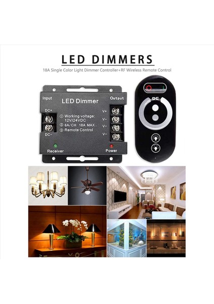 2x 18A LED Tek Renkli Denetleyici Dimmer 12V 24V Tek Renkli Işık Çubuğu Için Rf Kablosuz Dokunmatik Uzaktan Kumanda (Yurt Dışından) indirimleri