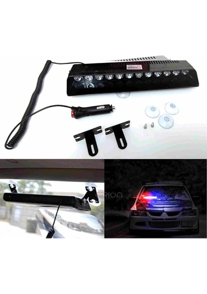 Çakar Vantuzlu Çakmaklık Girişli 12 Ledli Kırmızı-Beyaz-Mavi 10 Modlu Profesyonel Çakar fiyatları