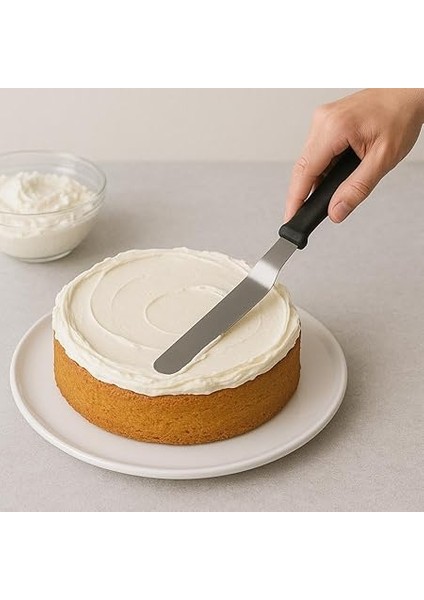Profesyonel Ofset Pasta Spatulası – 32 cm Paslanmaz Çelik Kek ve Kurabiye Sıvama Spatulası | Ergonomik Saplı Dekorasyon Aleti indirimleri
