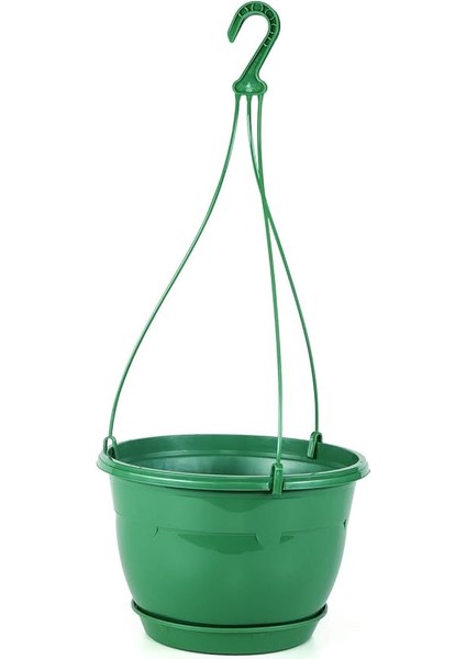 SM02 Safir Makrome Askılı Saksı Askısı ile Birlikte 22CM, 3.4 Litre Yeşil
