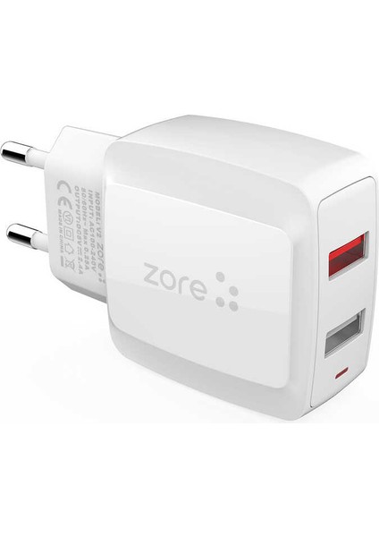 ​zore Vest Serisi V2 Micro 2 In 1 Şarj Seti - Beyaz