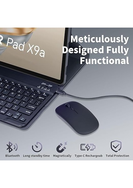 Kılıfı For Honor Pad X9A / Pad X9 Pro 11,5 Inç 2025 Tablet, Manyetik Çıkarılabilir Kablosuz Bluetooth Klavye, Fareli Ultra Ince Kılıf (Pembe) modelleri