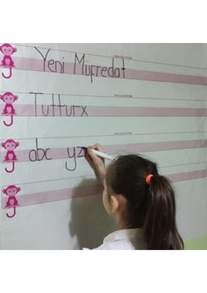 Kılavuz Çizgili Akıllı Kağıt Yazı Tahtası Duvarda Iz Bırakmaz Statik Yeni Müfredata Uygun 100X56CM indirimleri