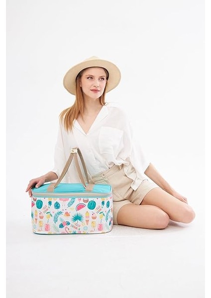 22 Litre Mavi Piknik/kamp Çantası Sepeti. Termal Termos Çanta (Sıcak-Soğuk Koruma Sağlar) Mavi fırsatları