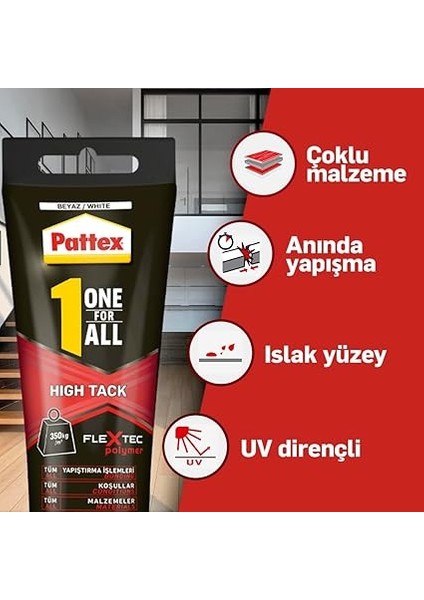 One For All High Tack, Yüksek Kaliteli Montaj Yapıştırıcısı, Tüm Yüzeyler Için Güçlü Yapıştırıcı, Profesyonel Çok Amaçlı Yapıştırıcı, 1X142G Tüp modelleri