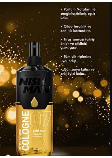 Gold One 07 Tıraş Sonrası Kolonya 400 ml Serinletici ve Canlandırıcı Etki fiyatları