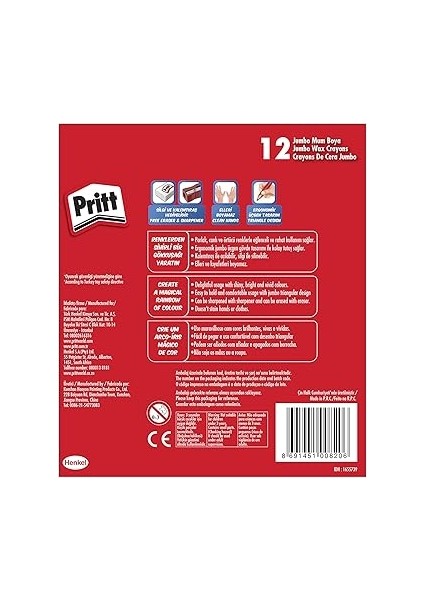 12'li Jumbo Üçgen Silinebilir Pastel Boya (Mum Boya) + Silgi ve Kalemtıraş Hediyeli fiyatları