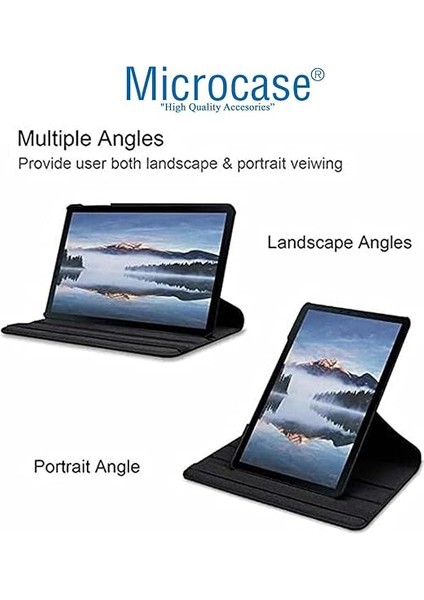 Lenovo Tab M10 10.3 Inch TB-X606 X606F 360 Derece Döner Standlı Deri Kılıf Siyah fırsatları