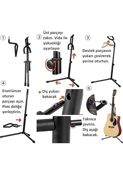 Stg 101 Gitar Standı Saz Bağlama Enstrüman Gitar Sehpası modelleri
