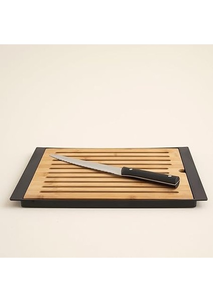 Agni Bıçaklı Bambu Ekmek Kesme Tahtası 38X27 cm modelleri