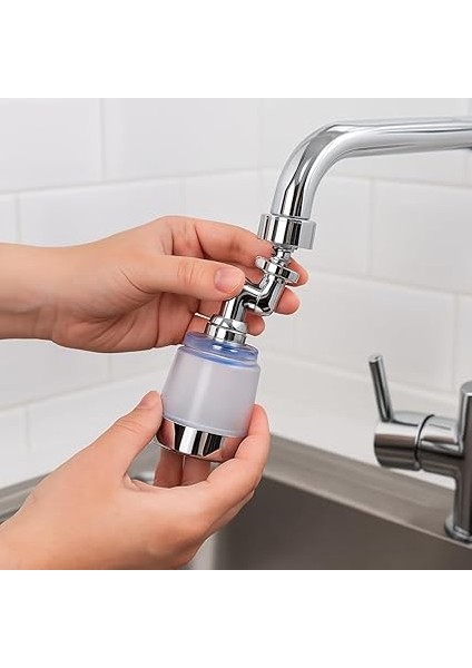 1080° Dönebilen Filtreli Musluk Başlığı – Su Tasarruflu Perlatör Başlık, Oynar Başlı Sistem, Lavabo & Mutfak Uyumlu, Yüksek Basınçlı, Kolay Montaj indirimleri