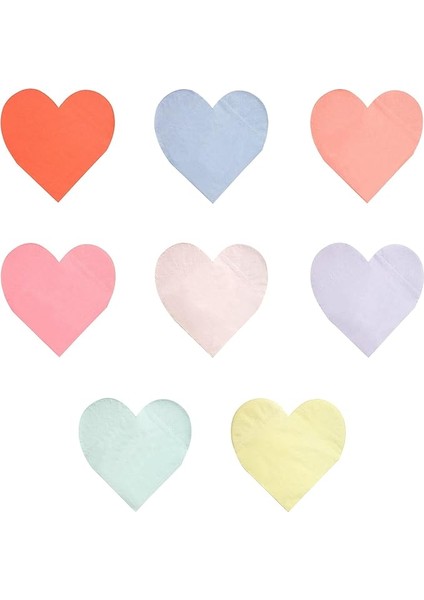 Meri Renkli Kalp Peçeteler (20'li)