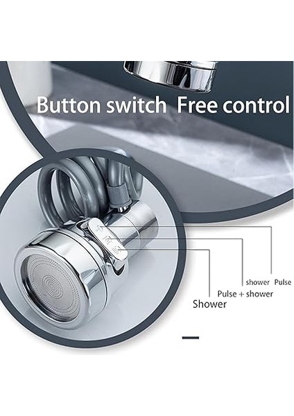 Uzatılabilir Tasarruflu Musluk Başlık - Çek Bırak Ucu 3 Fonksiyonlu, Yeni Nesil Kolay Kullanım, Püskürtücü Eki indirimleri