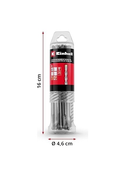Einhell 7-Parça Sds Plus Uç Seti, 160 mm (Dört Kenarlı Karbür Plakalı 40CR Takım Çeliğinden Yapılmıştır, Merkezleme Ucu, Tadilat Veya Betonla Ilgili Sabitleme Işleri Için) - 49265510 modelleri