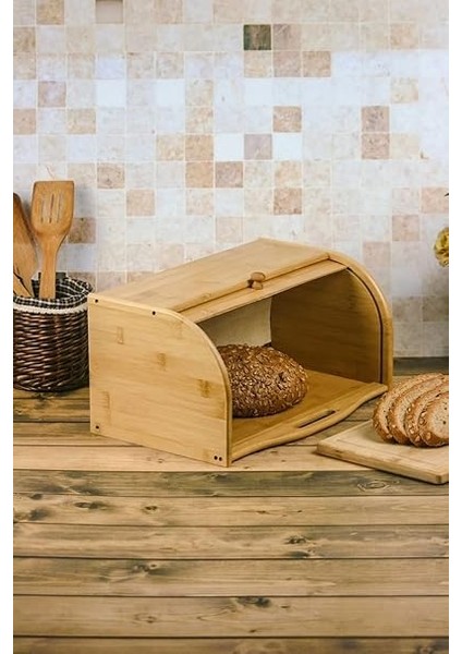 Bambu Lüks Panjur Kapaklı Büyük Ekmek Dolabı, Bambu Ekmek Kutusu Ekmek Dolabı, Ekmek Sepeti Sandığı, Ekmeklik, Çok Amaçlı Bambu Kutu fiyatları