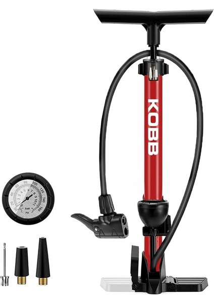 KB3848 87 Psı Analog Basınç Göstergeli Taşınabilir El Pompası, Kırmızı/siyah