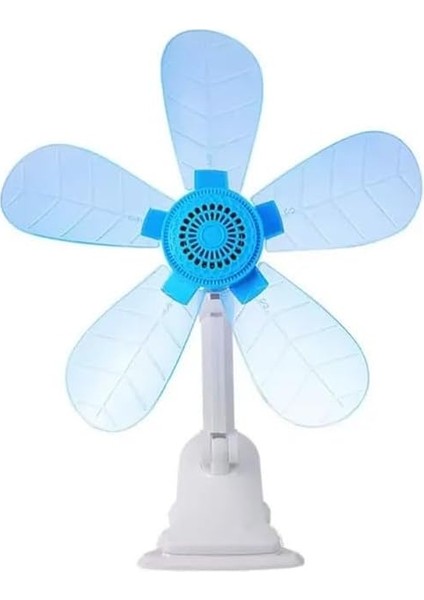 Klipsli Masaüstü Mini Vantilatör Fan 5 Yaprak 2024 Versiyon, Beyaz