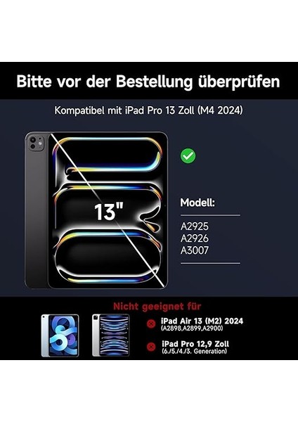 Pro 13 Inç M4 2024 Uyumlu Magic Klavyeli Aydınlatmalı Manyetik Kılıfı modelleri