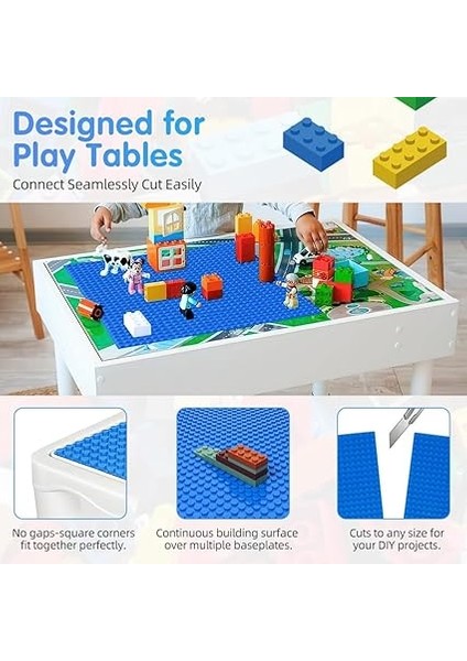 Klasik Taban Plakaları, 8'li Paket Kare 32X32 Saplama Yapı Tabanı, 10 "× 10" Büyük Yapı Levhası Taban Plakaları, Tüm Büyük Markalarla %100 Uyumlu, Yapı ve Teşhir Panosu Seti - Gri/yeşil/kum/mavi modelleri