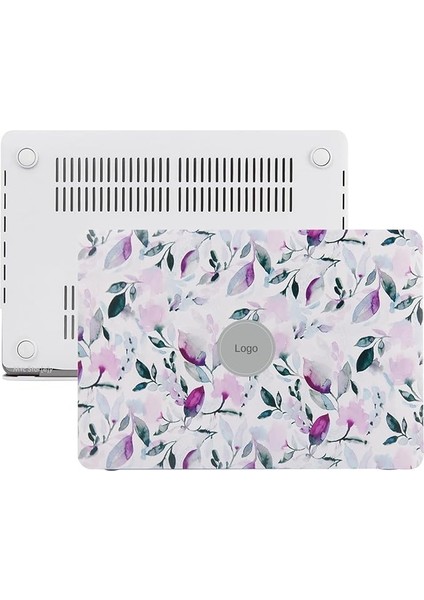 MacBook Air 13 Kılıf A2337 A2179 A1932 Uyumlu M1 Çip Mat Çiçek Desenli Lazer Uv Baskı Sert Kapak Ince Hafif Koruma Beyaz