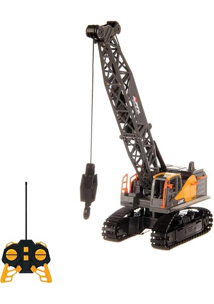 Kumandalı 40 Mhz Tam Fonksiyonlu Rc Iş Araçları LED Işıklı Kepçeleri, Damperi ve Vinç Hareketlidir (Kule Vinç-Kepçe-Bulldozer-Kamyon) (Kule Vinç)