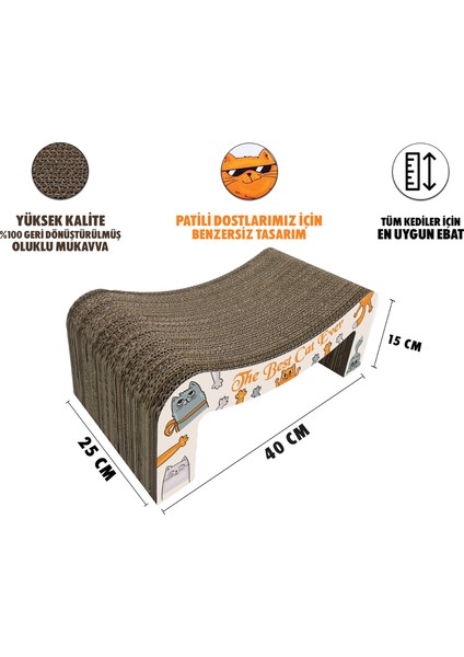 Karton Kedi Tırmalama , Konsept Desenli Kedi Tırmalama Tahtası , 40*25*15 cm modelleri