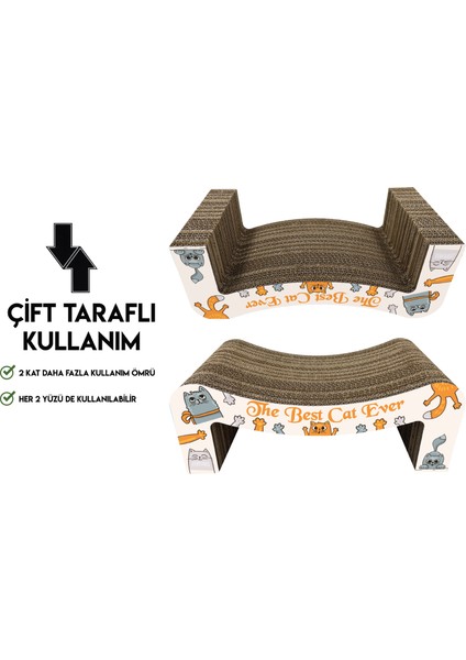 Karton Kedi Tırmalama , Konsept Desenli Kedi Tırmalama Tahtası , 40*25*15 cm fırsatları