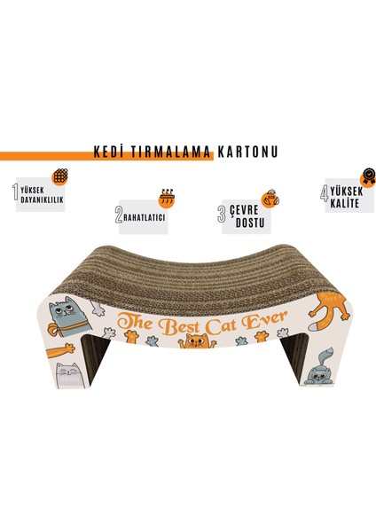 Karton Kedi Tırmalama , Konsept Desenli Kedi Tırmalama Tahtası , 40*25*15 cm indirimleri