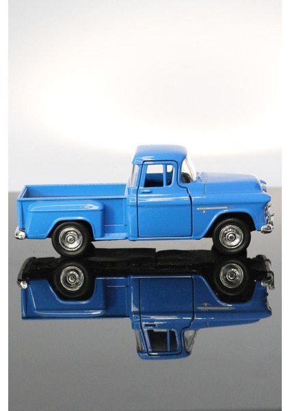 1955 Chevrolet Stepside Mavi Kamyonet Çek Bırak Metal Model Oyuncak Araba 12 cm modelleri