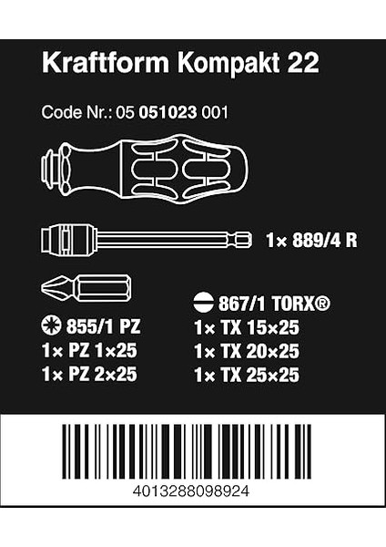 Kraftform Kompakt 22, Çantalı, 7 Parça, 05051023001 fiyatları