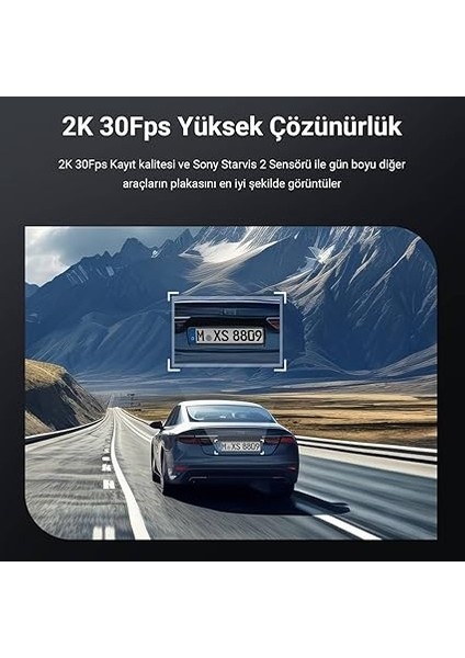 Vs1 2k Qhd Hdr Sony Starvis 2 Sensörlü Wi-Fi Gps'li Mini Araç Kamerası fırsatları