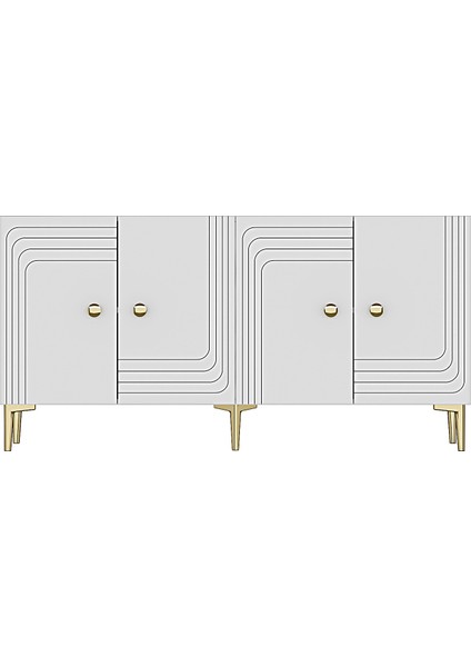 KA1521B - Lessi Konsol, Kahve Köşesi ve Tv Sehpası 150 cm Beyaz modelleri