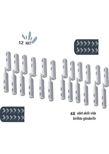 Menteşesi, Beyaz 12 Adet (24 Adet Akıllı Montaj Vidası Ile Birlikte) fiyatları