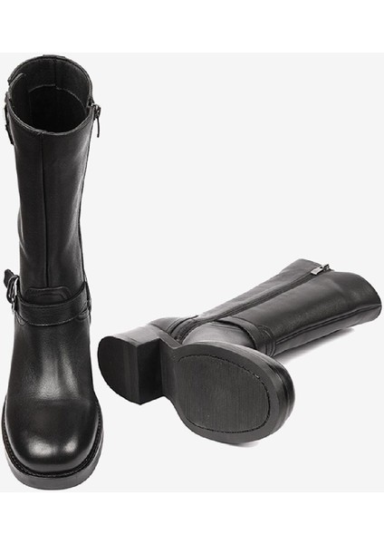 Kadın Siyah Hakiki Deri Günlük Bot 4K2TB59142