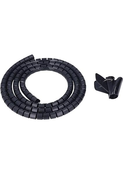Ev Ofis Tv DVD Pc Kablosu, Plastik Tel Sargı Tüp Kablos Yönetim Sistesi Kiti, Evcil Hayvanlar Isırmayı Önlemek Için Esnek Elektrik Telli Kovan, Siyah Dia 20MM Için Spiral Kablo Sarma (2m / fırsatları