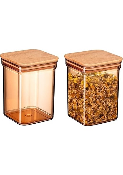 Coco Kaviera 1000ML Ahşap Kapaklı Saklama Kabı 2'li fırsatları