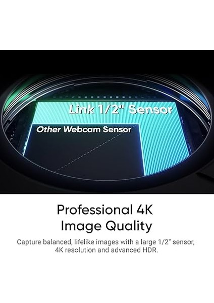 Link 2 Ptz Çift Eksenli Gimbal Yapay Zeka Destekli 4K Web Kamerası, Artırılmış Detay, Profesyonel Ses, Hareket Kontrolü, Hdr, Yapay Zeka Izleme, Deskview ve Streamer Modu Için 1/2" Sensörlü - fırsatları
