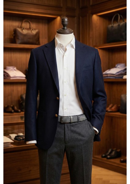 Hakiki Deri Erkek Örgü Esnek Kemer – 3,5cm